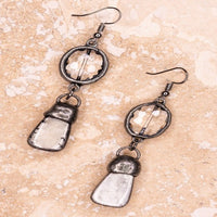 Crystal Fish-hook Dangle Earrings