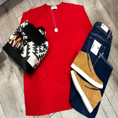 High Low V-Neck Sweater