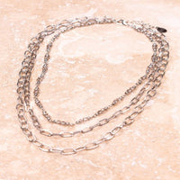 Triple Silver Chain Necklace