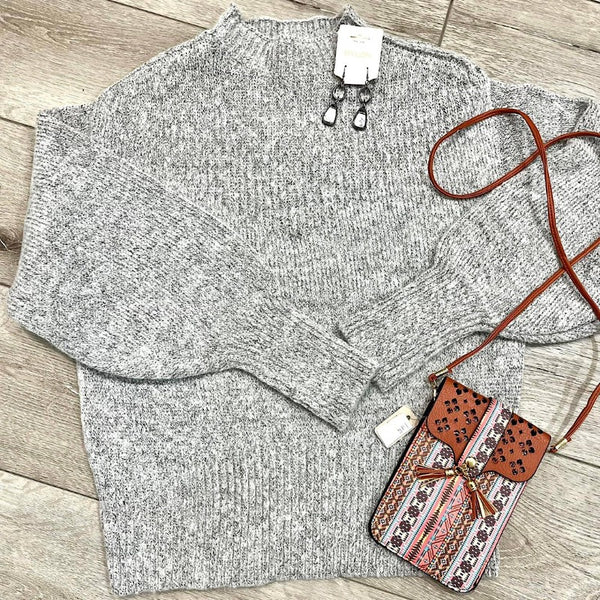 Grey Mock Sweater