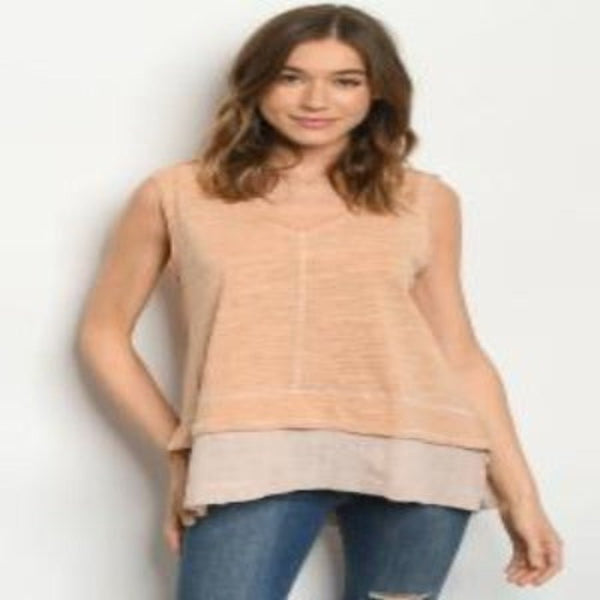 Taupe Sleeveless Detailed Tunic